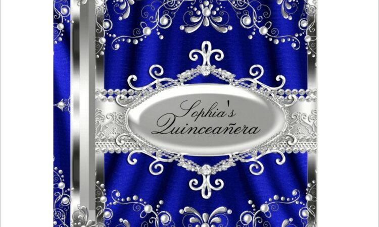 Royal Blue And Silver Quinceanera Invitations