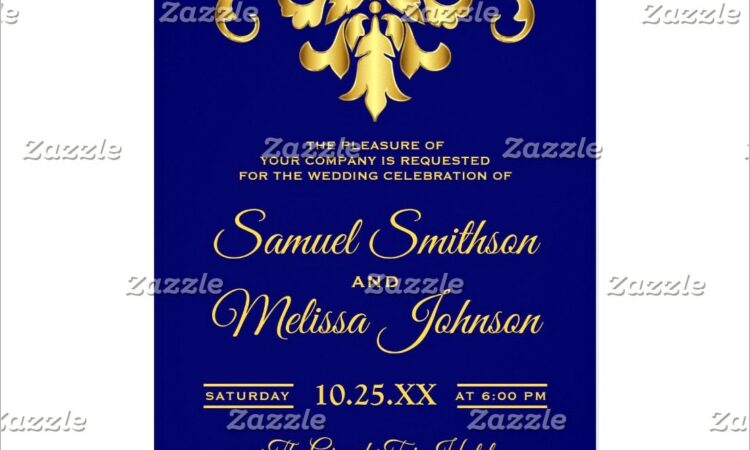 Royal Blue Elegant Wedding Invitation Background