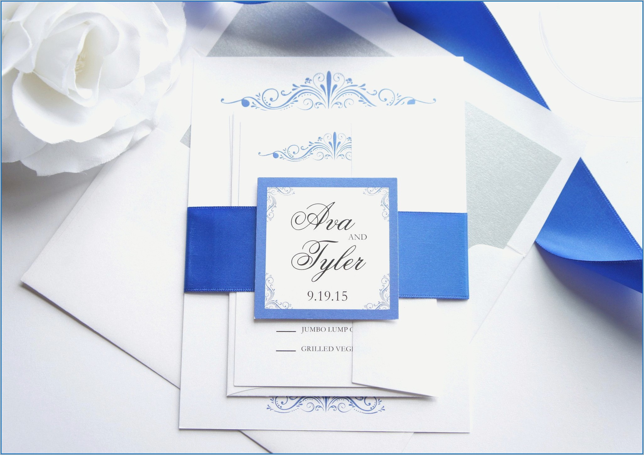 Royal Blue Invitation Card Template