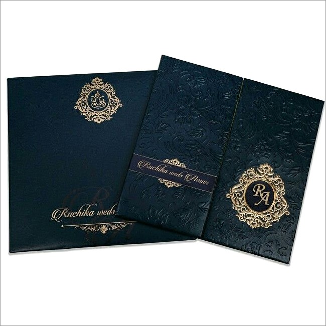 Royal Blue Wedding Invitation Card Design
