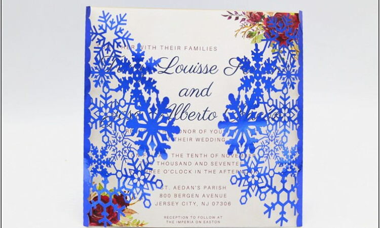 Royal Blue Wedding Invitation Cards