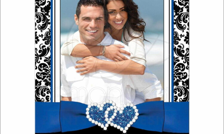 Royal Blue Wedding Invitation Template