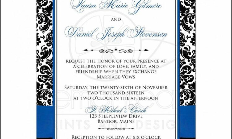 Royal Blue Wedding Invitation Templates