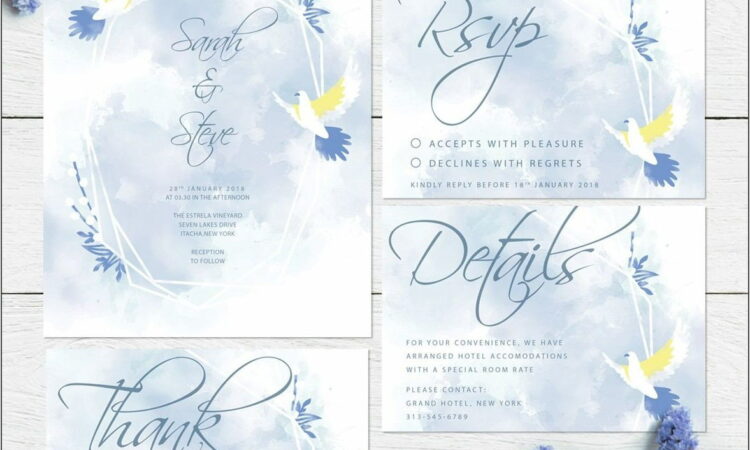 Royal Blue Wedding Invitation Templates Free Download