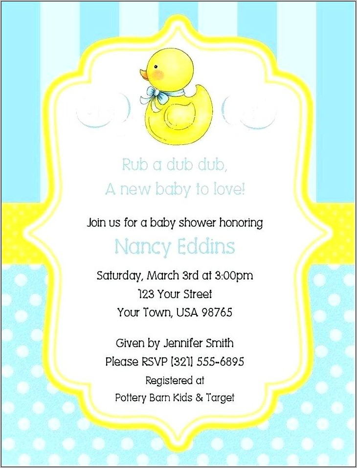 Rubber Ducky Invitation Template