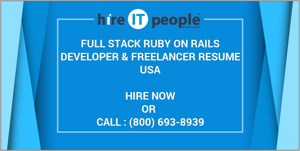 Ruby On Rails Developer Resume In Usa