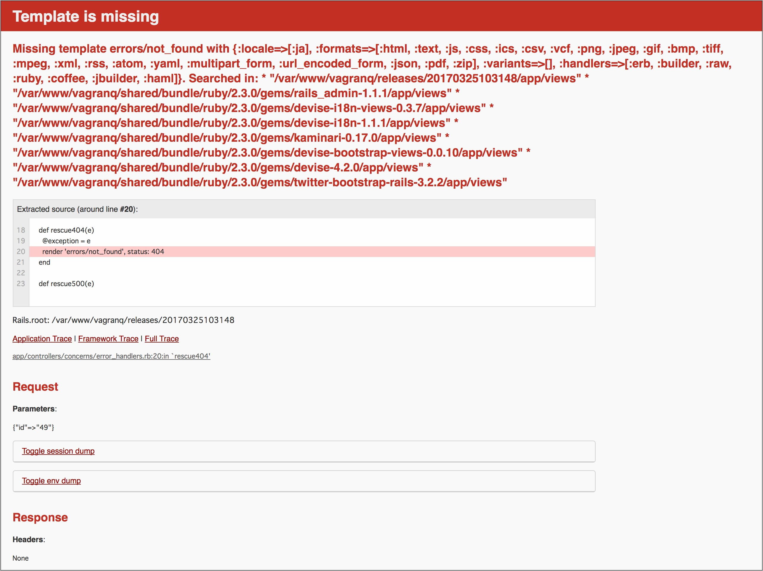 Ruby On Rails Template Is Missing