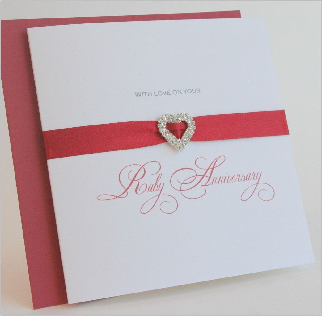 Ruby Wedding Anniversary Invitation Templates Free
