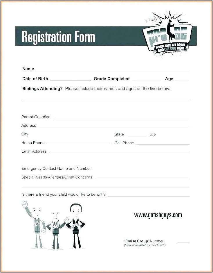 Running Race Entry Form Template