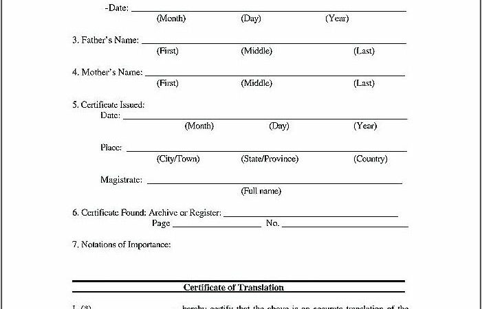 Russian Marriage Certificate Translation Template