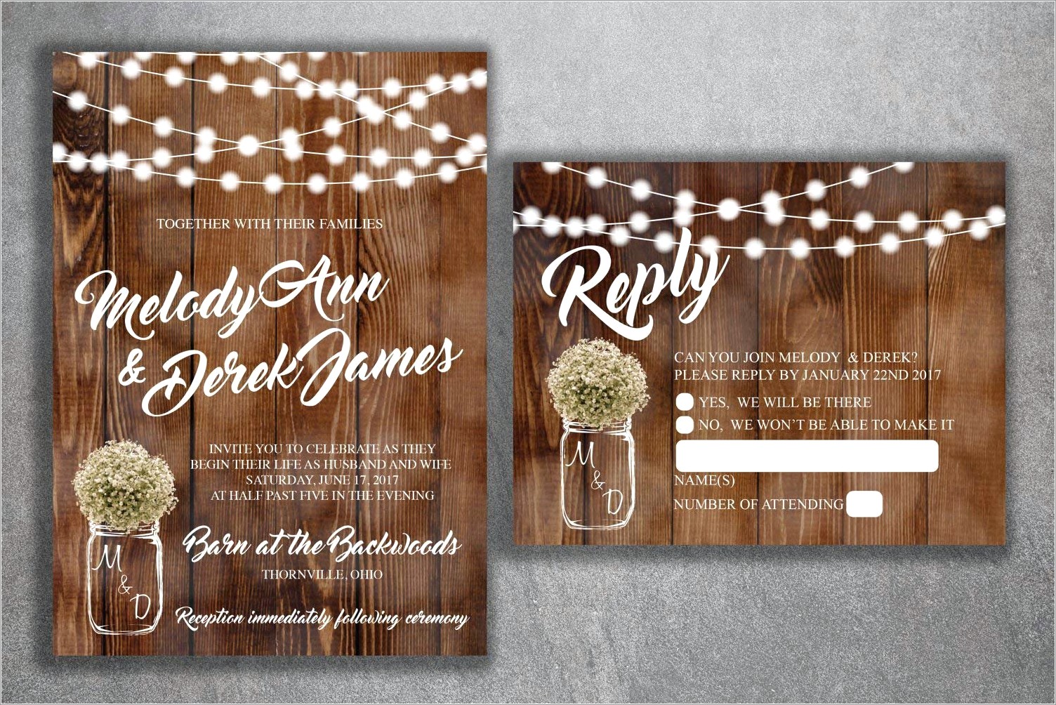 Rustic Country Wedding Invitations