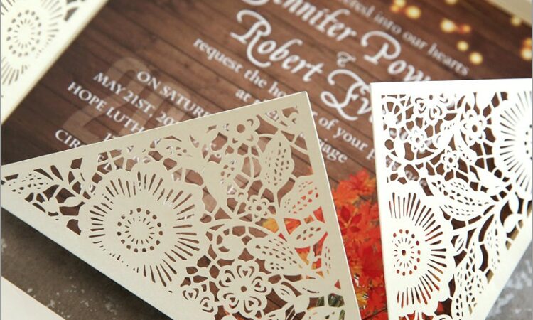 Rustic Laser Cut Wedding Invitations