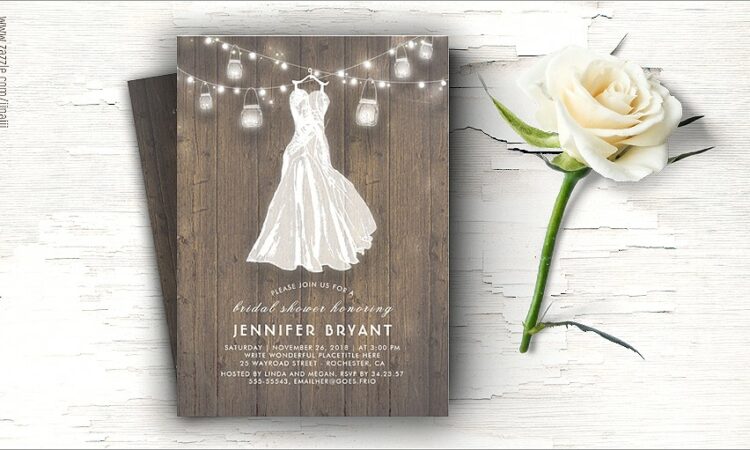 Rustic Mason Jar Wedding Invitations With Lights