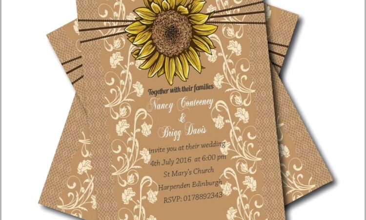 Rustic Sunflower Wedding Invitations