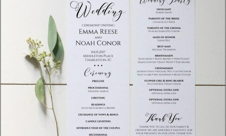 Rustic Wedding Ceremony Program Template