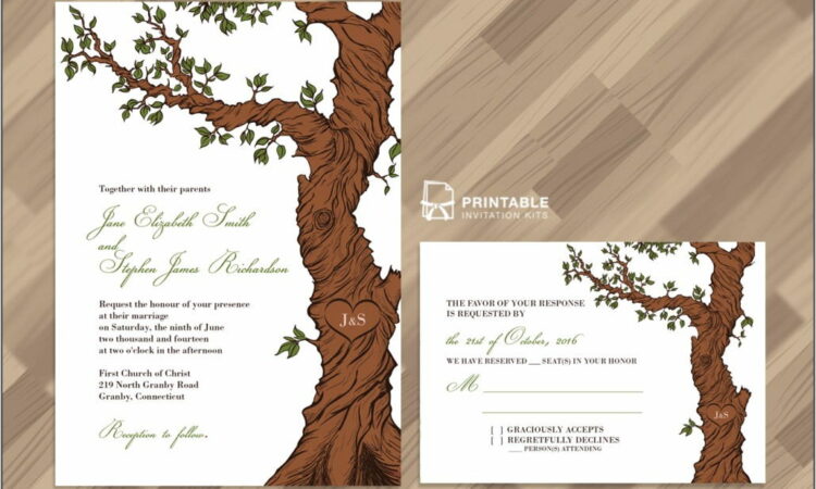 Rustic Wedding Invitation Template Free