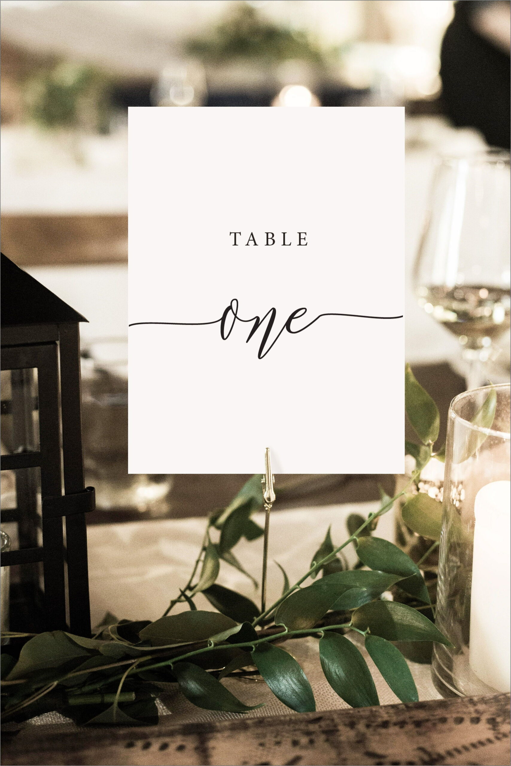 Rustic Wedding Table Numbers Template