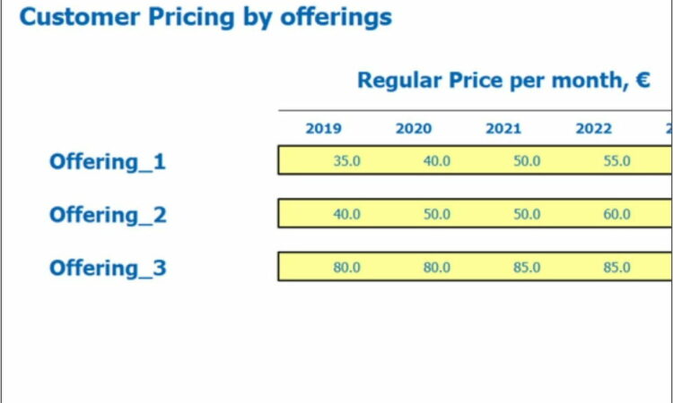 Saas Pricing Model Template