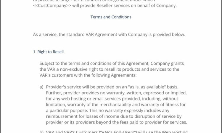 Saas Reseller Agreement Template Uk