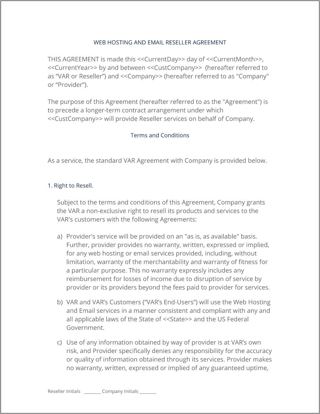 Saas Reseller Agreement Template Uk