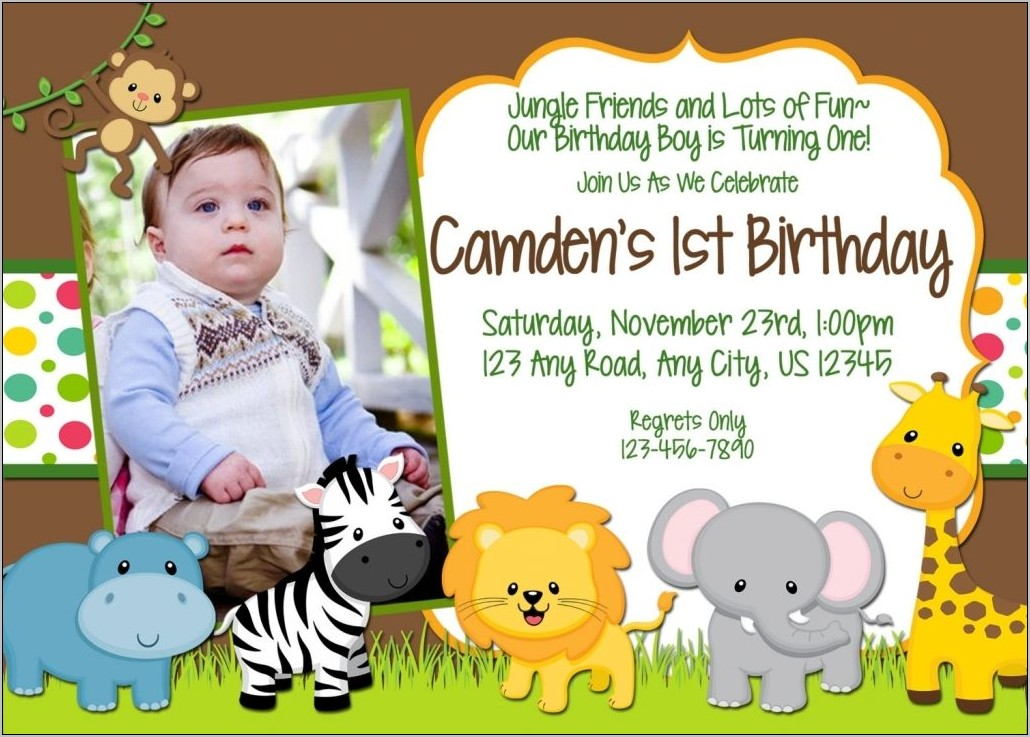 Safari Birthday Invitation Template Free