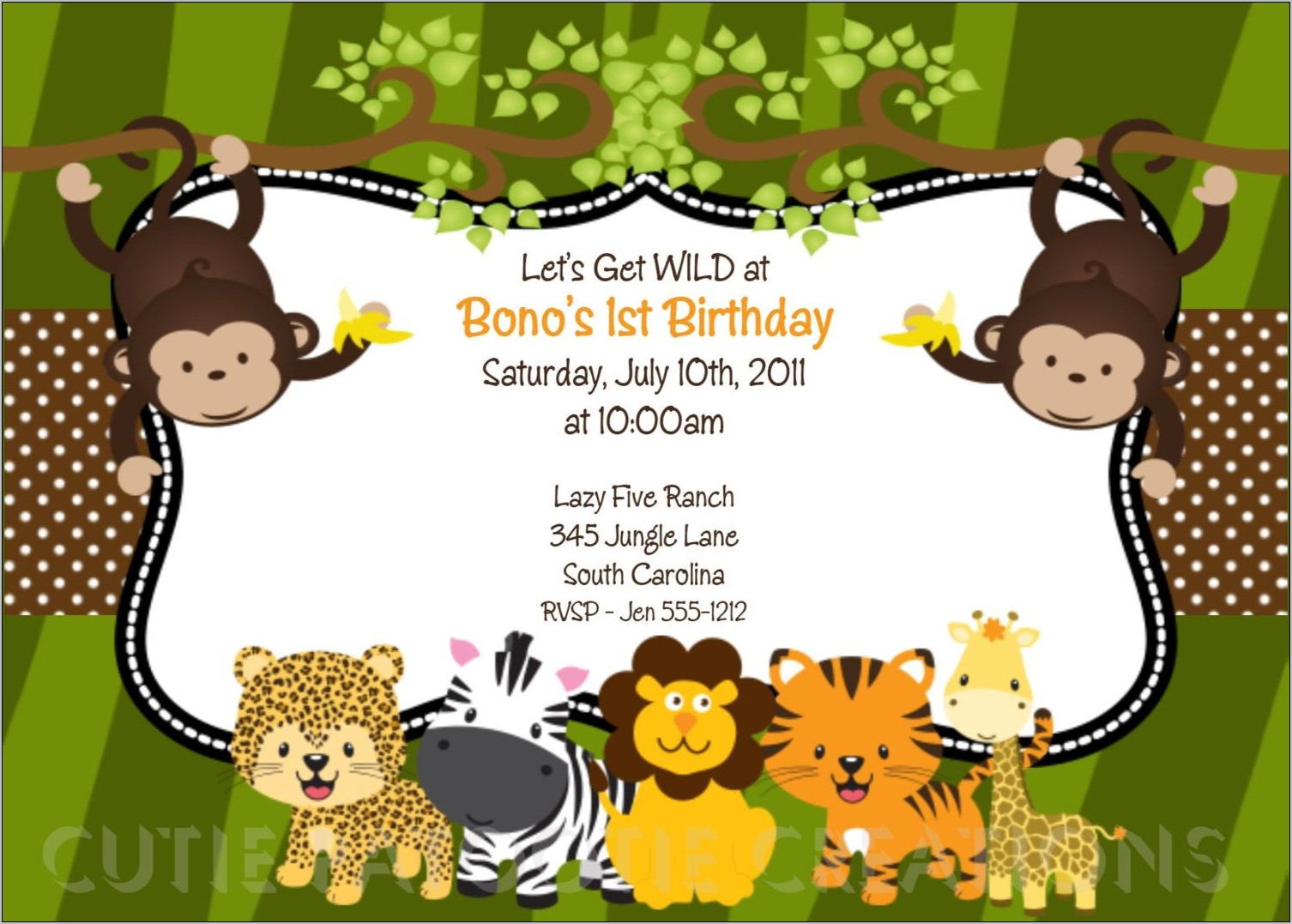 Safari Birthday Invitations Templates Free