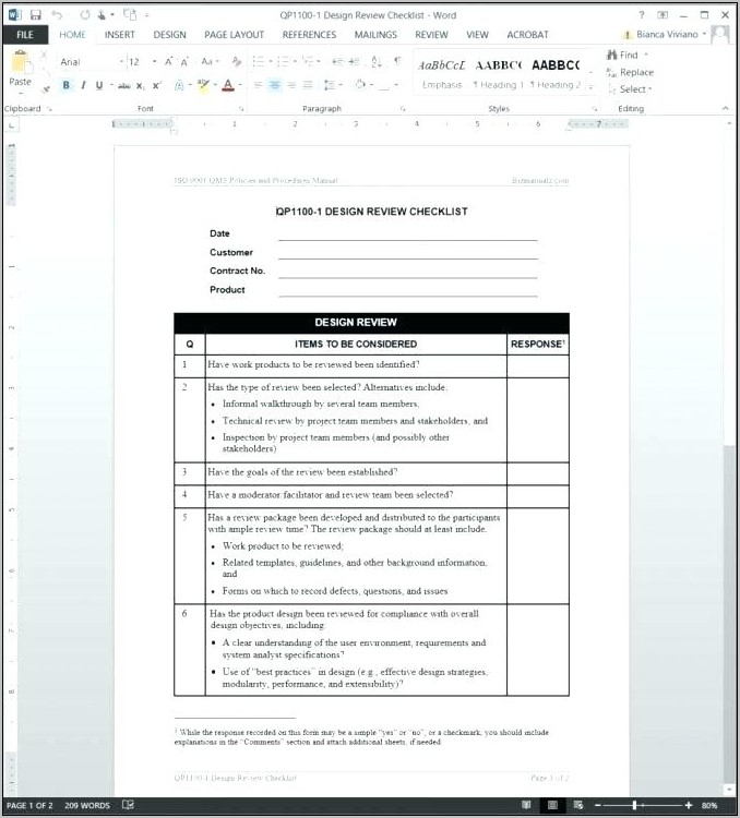 Safety Audit Checklist Example