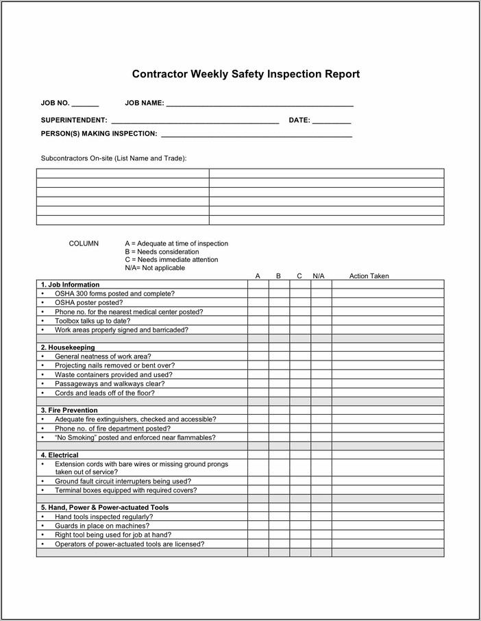 Safety Inspection Report Template