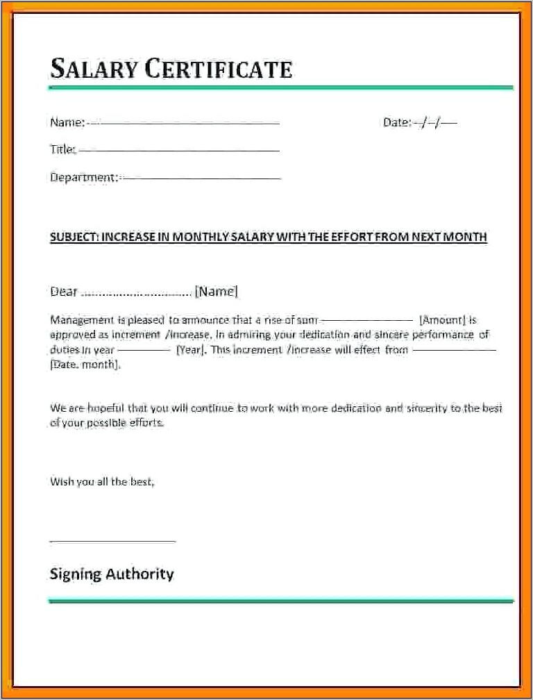 Salary Contract Template Free