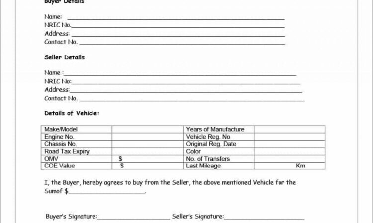 Sale Car Agreement Sample