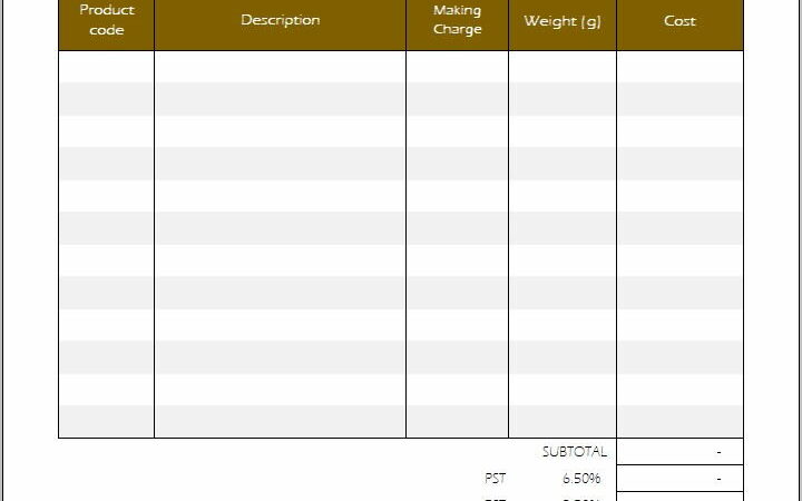 Sale Receipt Format For Car In Pakistan