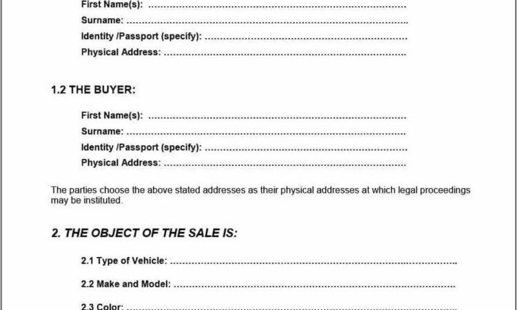 Sales And Purchase Agreement Format