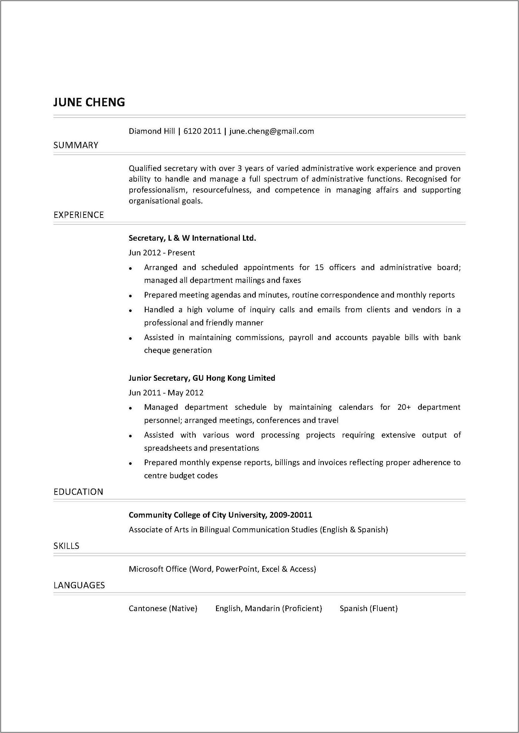 Sales Associate Resume Sample Canada