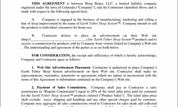 Sales Commission Agreement Sample