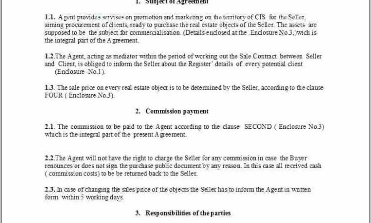 Sales Commission Agreement Template Word