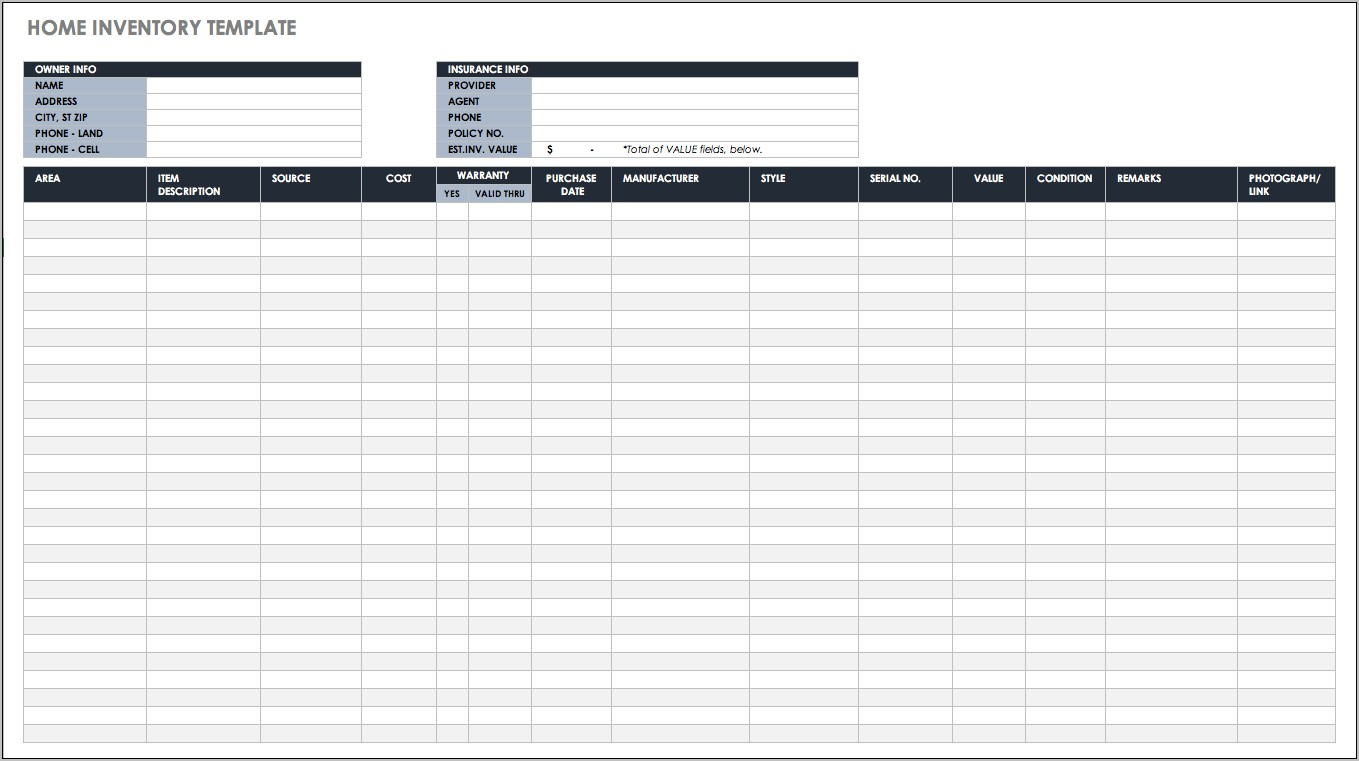 Sales Inventory Management Spreadsheet Template