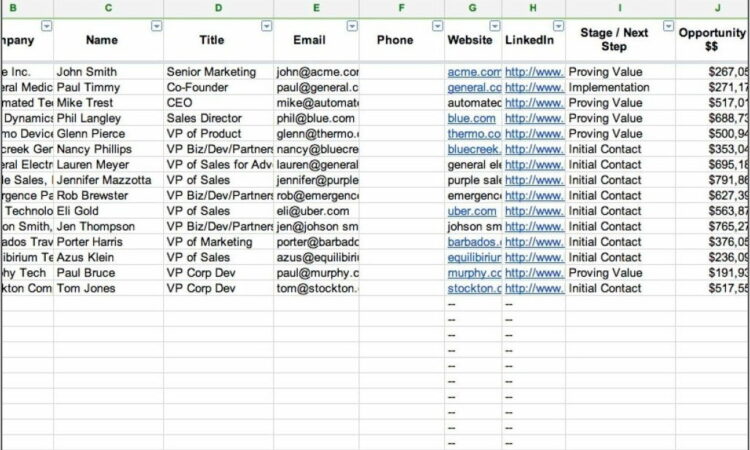 Sales Lead Tracking Template