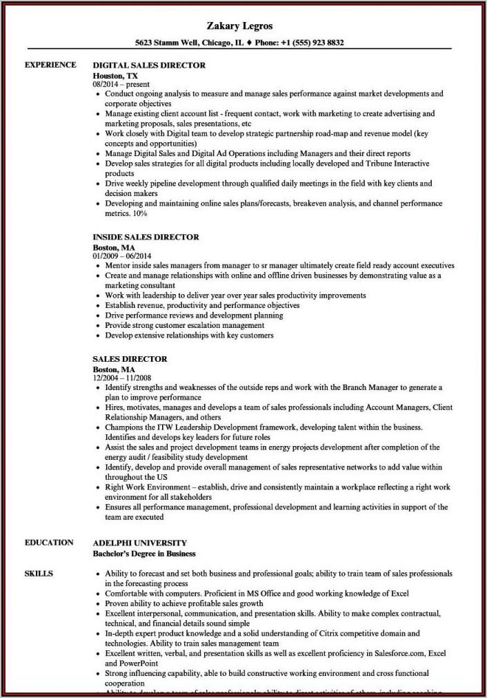Sales Manager Resume Buzz Words