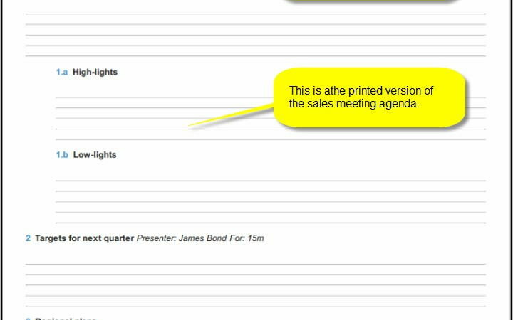 Sales Meeting Agenda Template Sample