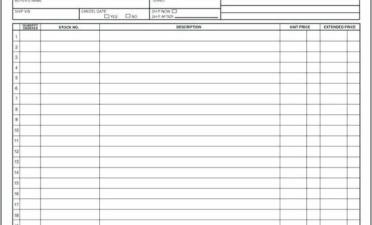 Sales Order Form Template Free