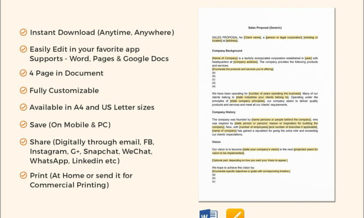 Sales Proposal Template Word