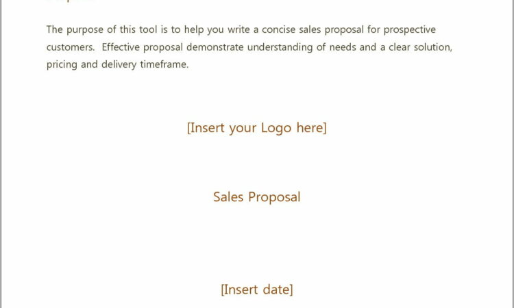 Sales Proposal Templates Word