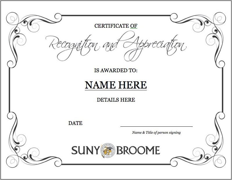 Sales Recognition Certificate Templates