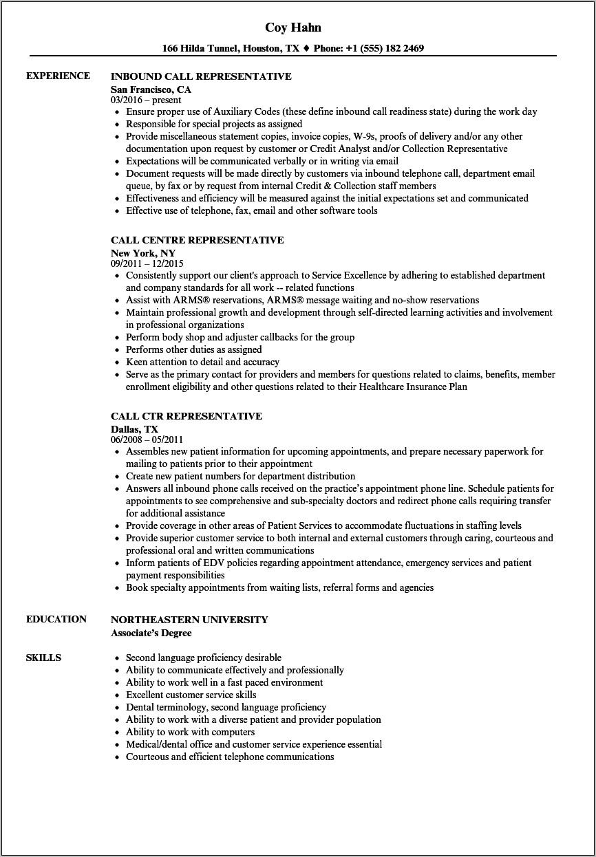 Sales Representative Resume Sample Canada