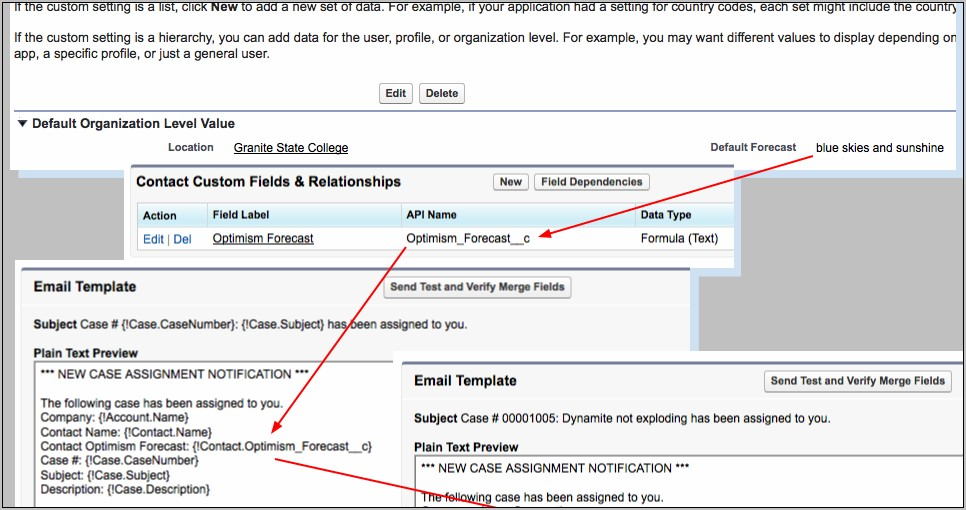 Salesforce Email Template Formula Field