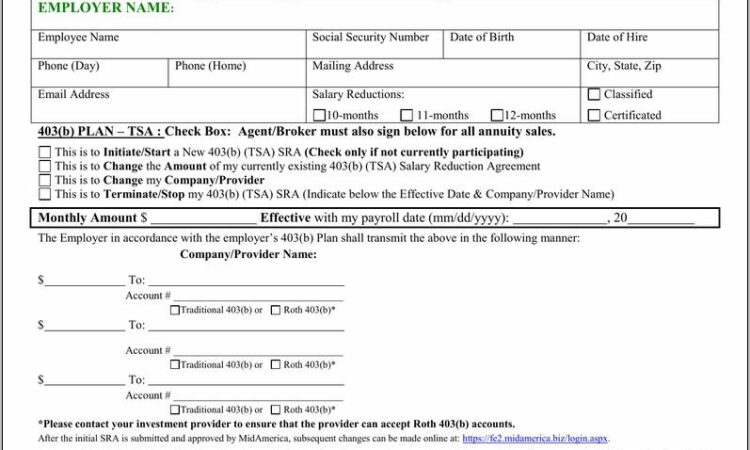 Sample 403b Salary Reduction Agreement