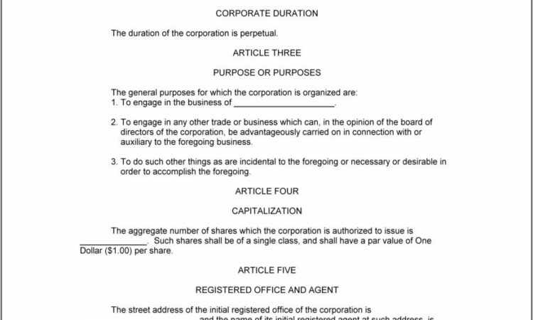 Sample Articles Of Incorporation Llc Delaware