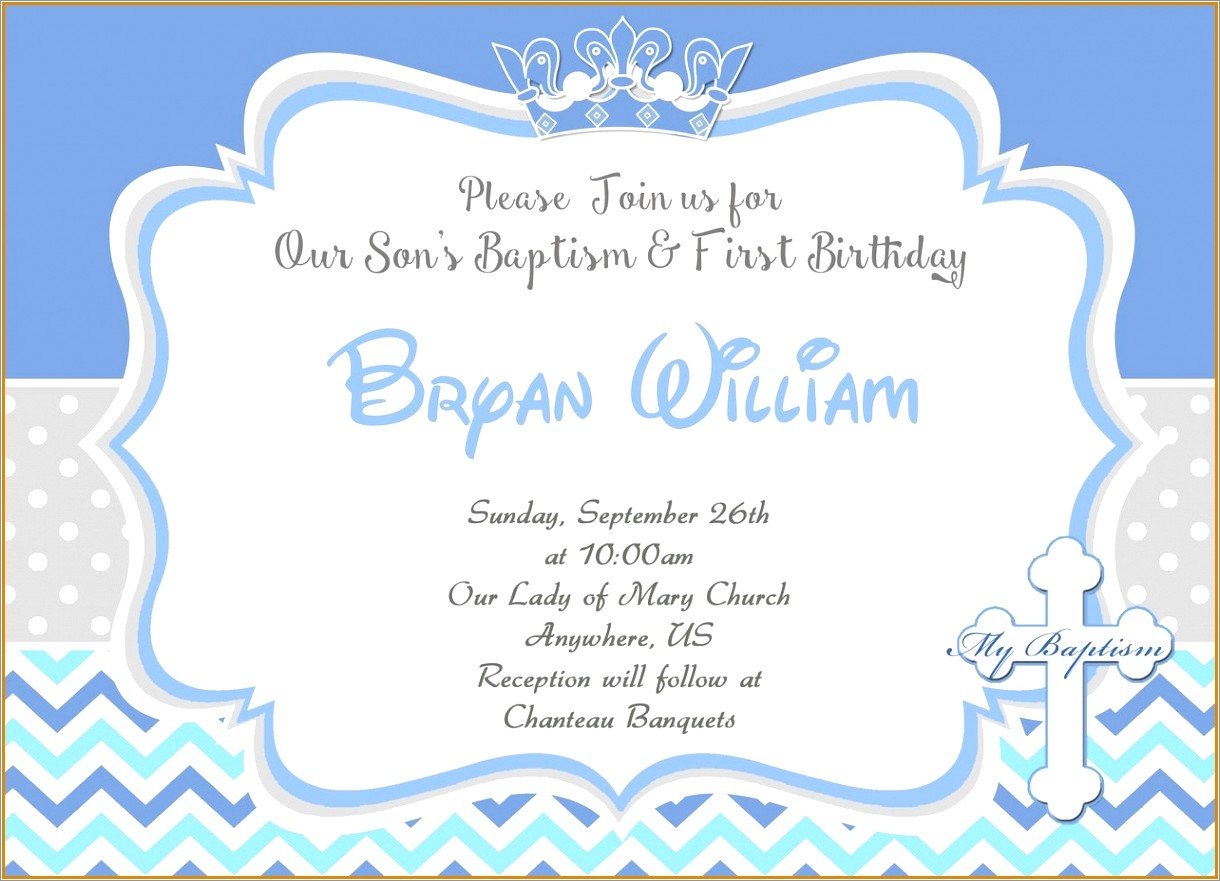 Sample Baptismal And Birthday Invitation