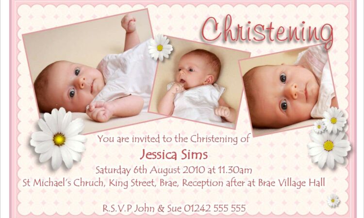 Sample Baptismal Invitation Card Designs