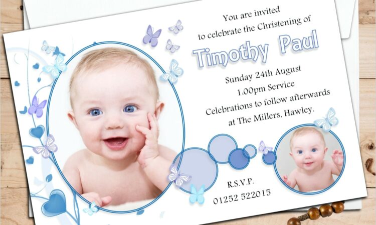 Sample Baptismal Invitation For Baby Boy